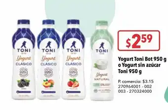 Tia Yogurt toni bot 950 g o yogurt sin azúcar toni 950 g oferta