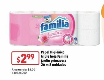 Tia Papel higiénico triple hoja familia jardín primavera 26 m 8 unidades oferta