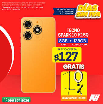 Novicompu TECNO SPARK 10 K15Q 8GB+128GB oferta