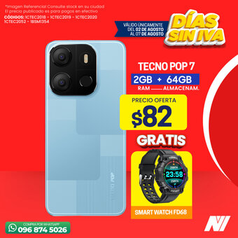 Novicompu TECNO POP 7 2GB + 64GB oferta