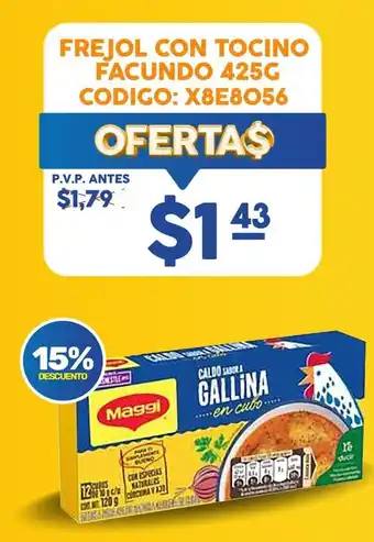 Coral Hipermercados FREJOL CON TOCINO FACUNDO 425G CODIGO: X8E8056 oferta