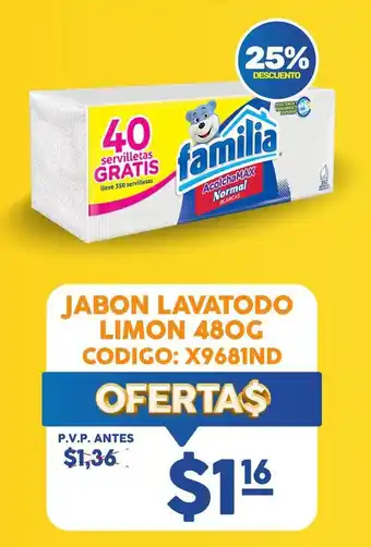 Coral Hipermercados JABON LAVATODO LIMON 480G CODIGO: X9681ND oferta