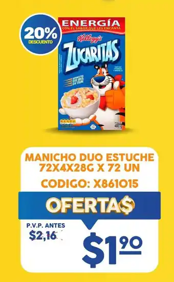 Coral Hipermercados MANICHO DUO ESTUCHE 72X4X28G X 72 UN CODIGO: X861015 oferta
