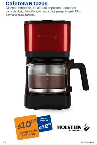 TVentas Cafetera 5 tazas HOLSTEIN oferta