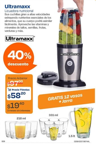 TVentas Ultramaxx Licuadora nutricional oferta