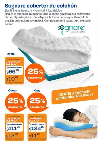 TVentas Sognare cobertor de colchón Doble oferta
