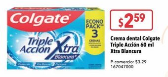Tia Crema dental colgate triple acción 60 ml xtra blancura oferta