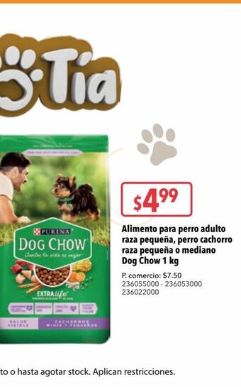 Tia Alimento p/perro cachorro r/peq dog chow 1 kg oferta