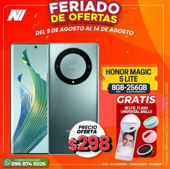 Novicompu HONOR MAGIC 5 LITE 8GB-256GB oferta