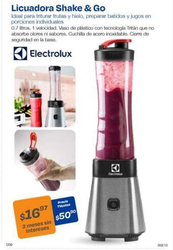 TVentas Electrolux Licuadora Shake & Go oferta