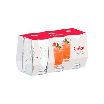 Akí Set vaso ondas bebidas 0293cl cristar 11 onzas x6 oferta