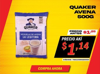 Akí QUAKER AVENA 500G oferta