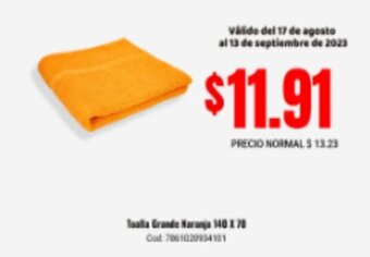 Supermaxi Toalla Grande Naranja 14... Cod. 7861020934101 oferta