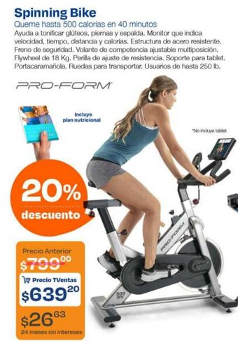 TVentas PRO-FORM Spinning Bike oferta