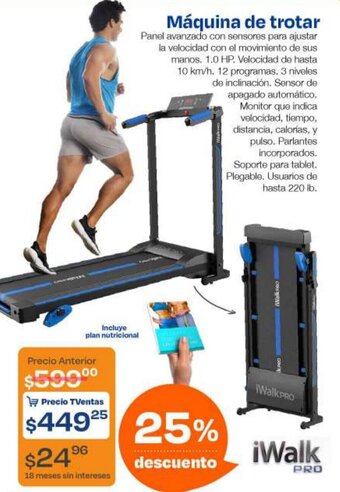 TVentas iWalk PRO Máquina de trotar oferta