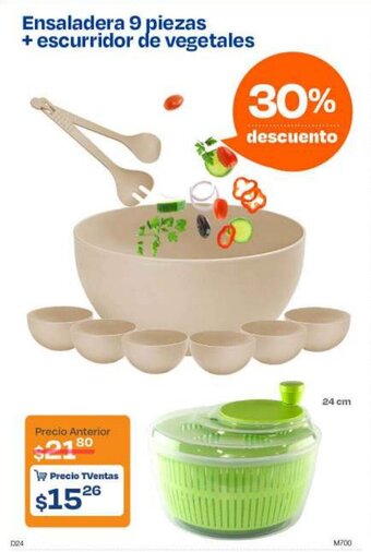 TVentas Ensaladera 9 piezas + escurridor de vegetales oferta