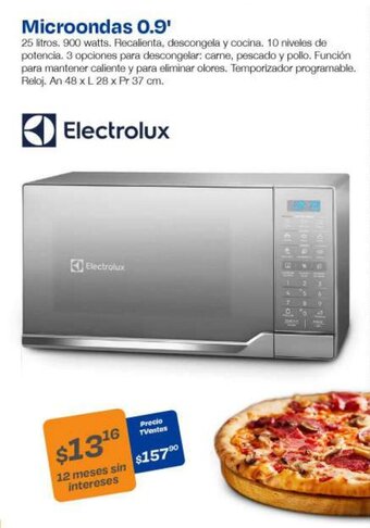 TVentas Electrolux Microondas 0.9¹ oferta
