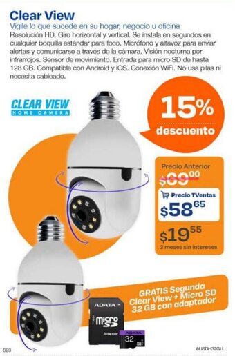 TVentas Clear View Vigile lo que sucede en su hogar, negocio u oficina oferta