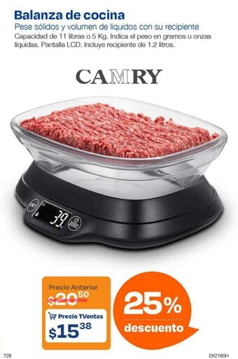 TVentas CAMRY Balanza de cocina oferta