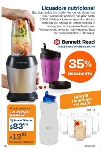 TVentas Bennett Read Licuadora nutricional oferta