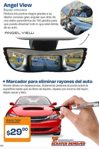 TVentas Angel View Espejo retrovisor + Marcador para eliminar rayones del auto oferta