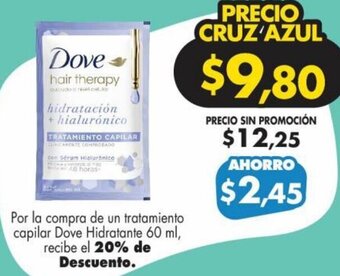 Farmacias Cruz Azul Dove Hidratante 60 ml oferta