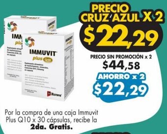 Farmacias Cruz Azul Immuvit Plus Q10 x 30 cápsulas oferta