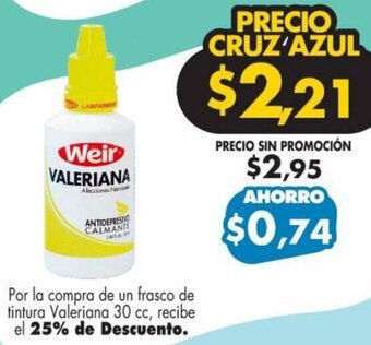 Farmacias Cruz Azul Weir Valeriana 30cc oferta