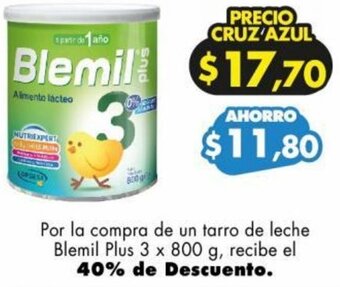 Farmacias Cruz Azul Blemil Plus 3 x 800g oferta