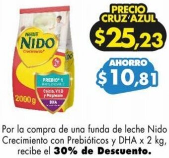 Farmacias Cruz Azul Nido Crecimiento con Prebióticos y DHA x 2kg oferta