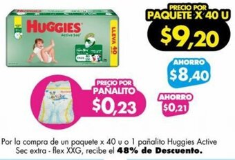 Farmacias Cruz Azul Huggies Active Sec extra - flex XXG oferta