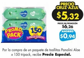 Farmacias Cruz Azul Panolini Aloe x 150 Tripack oferta