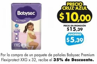 Farmacias Cruz Azul Babysec Premium Flexiprotect XXG x 32 oferta