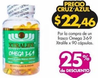 Farmacias Cruz Azul Omega 3-6-9 Xtralife x 90 cápsulas oferta