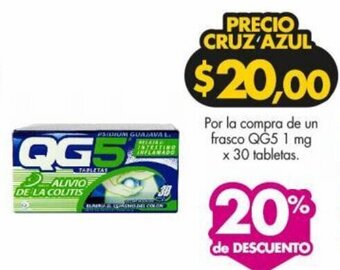 Farmacias Cruz Azul QG5 1mg x 30 tabletas. oferta