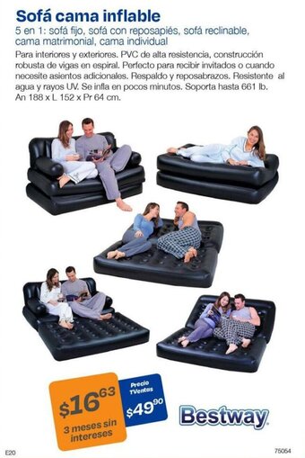 TVentas Bestway Sofá cama inflable oferta