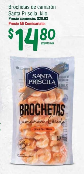 Mi Comisariato Brochetas de camarón Santa Priscila, kilo oferta