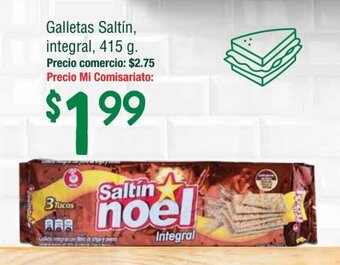Mi Comisariato Galletas Saltín, integral, 415 g. oferta