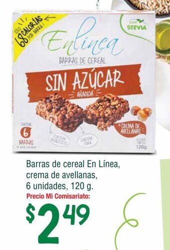 Mi Comisariato Barras de cereal En Línea, crema de avellanas, 6 unidades, 120 g. oferta