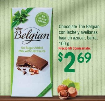 Mi Comisariato Chocolate The Belgian, con leche y avellanas baja en azúcar, barra, 100 g. oferta