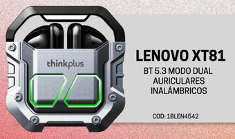 Novicompu LENOVO XT81 BT 5.3 MODO DUAL AURICULARES INALÁMBRICOS oferta