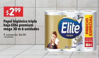 Tia Papel higiénico triple hoja elite premium mega 30m 6unid oferta