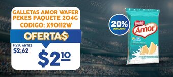Coral Hipermercados GALLETAS AMOR WAFER PEKES PAQUETE 204G oferta