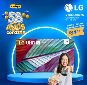 Orve Hogar LG TV UHD AIThinQ 70" oferta