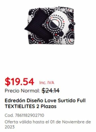 Akí Edredón Diseño Love Surtido Full TEXTIELITES 2 Plazas oferta