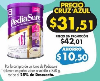 Farmacias Cruz Azul Pediasure oferta
