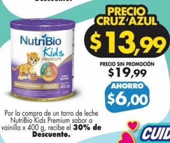 Farmacias Cruz Azul NutriBio Kids Premium sabor a vainilla x 400 g oferta