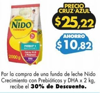 Farmacias Cruz Azul Nido Crecimiento con Prebióticos y DHA x 2 kg oferta
