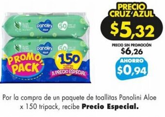 Farmacias Cruz Azul Panolini Aloe x 150 tripack oferta