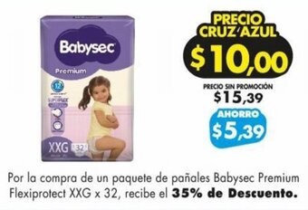 Farmacias Cruz Azul Babysec Premium Flexiprotect XXG x 32 oferta